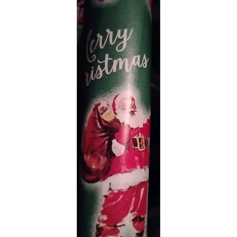 Vntg Christmas Santa Wrapping paper roll Giftwrap Merry Christmas Jolly St. Nick